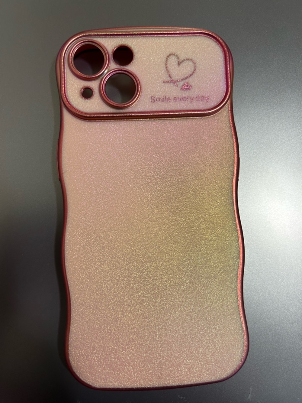 Amazon Pink and Gold Iridescent Heart Phone Case for Women